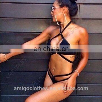 2016 black uk fashion sexy cross haler women bikini in cheap price