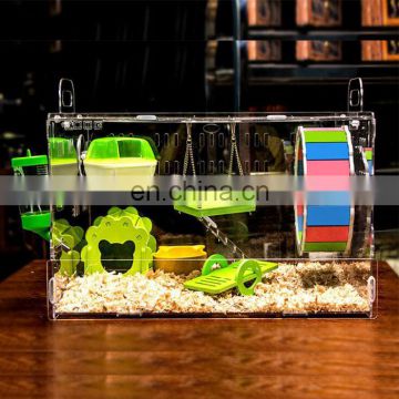 High quality luxury hamster cage animals transparent clear view larger plastic house acrylic cheap pet cage