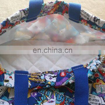 Custom High-quality Cotton Quilted Blue Shopping Drawstring Bag Bunch of Pocket Recycle Draw String Bag Gift Bag Shopping Bag photo-3