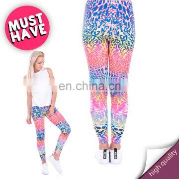 Colored spots stylish elastic hot custom pants girls polyester ladies crossfit printed pants high quality leggings for woman