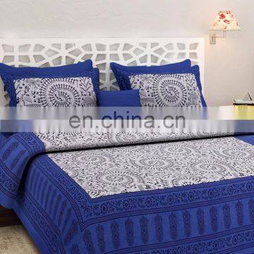 Colored Cotton Double Bedsheet With Two Pillow Cover