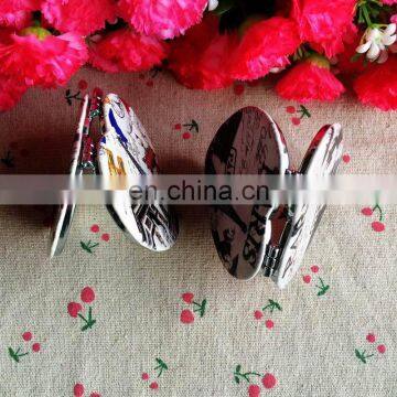 New arrival 2017 China supplier PU leather enamel pocket mirror