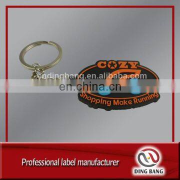 Injection Factory Super Market Promotion Souvenir Use And Flexible Style 1C Prined Backside Cheap Custom Rubber Keychain