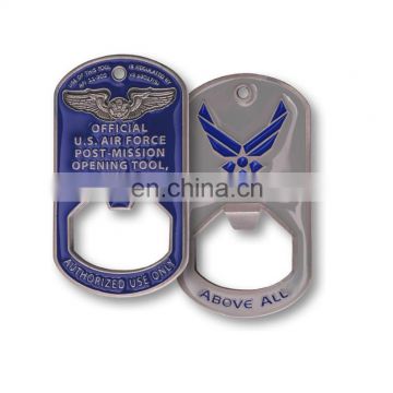 Cool Metal Air Force Dog Tag Bottle Opener With Ball Chain