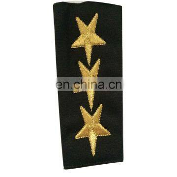 embroidery 3 gold stars shoulder epaulet for commisioner