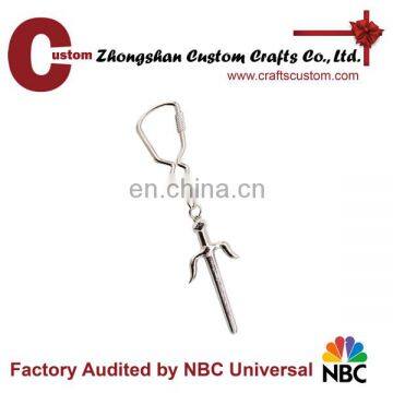 Hot Sale Blank silver Sword souvenir metal keychain as gifts