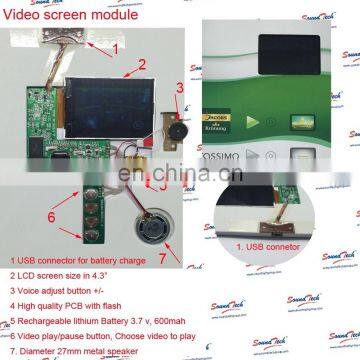 7 Inch Video Greeting Card, Lcd Video in Print, Invitation Lcd Video Greeting Card photo-5