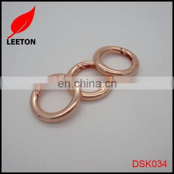30mm Shiny Rose Gold Zinc Alloy Round Carabiner Hook for Leather Bag