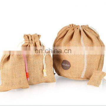 Hot new design linen round jute bag/burlap bags with round bottom for gifts packaging