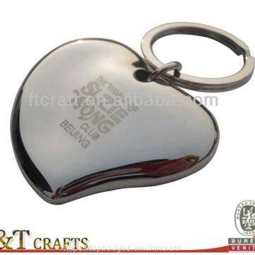 Fashion custom made 3D heart shaped keychain with laser logo