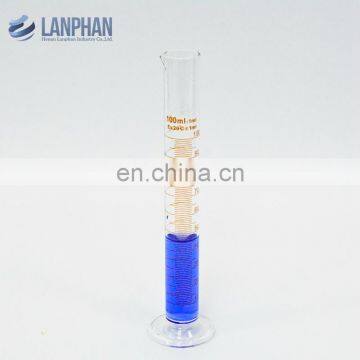 lab hot selling 150ml glass graduated cylinder