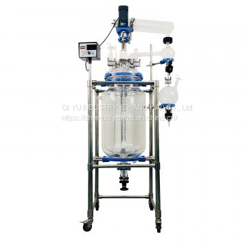 50L  High Quality Chemical Mixing Jacketed Glass Reactor Stirrer