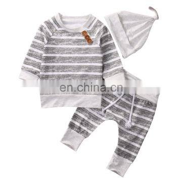 Baby Boy Girl Clothes Long Sleeve Stripe Jumpsuit Baby