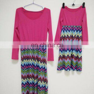 2019 NEW CHEVRON ZIGZAG PRI NT mommy and me maxi dress mother daughter matching dress (this link for WOMAN)