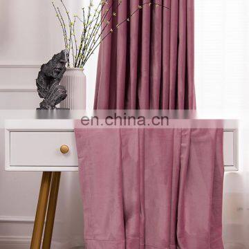 Hot Sale Plain Solid Classic Simple Luxury Style Soft Silky Window Velvet Curtains For Living Room Bedroom photo-6