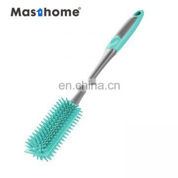 Masthome Durable safe mini TRP Long handled silicone  baby cup bottle cleaning brush