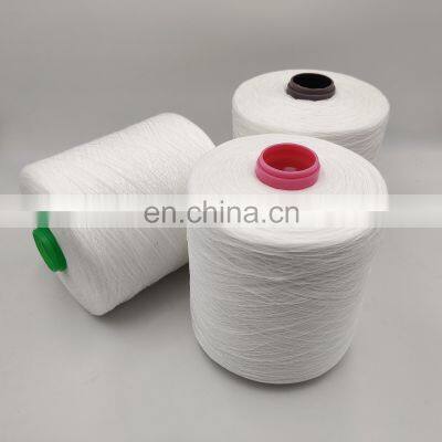 China Factory Hot Selling High Tenacity Dyeing Tube 100% Polyester Poly Poly Core Spun Sewing Thread Raw White photo-5