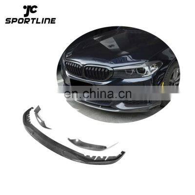 3PCS/SET P style Carbon Fiber G30 Front lip for BMW G30 G31 G38 520i 530i 540i M-sport 17-18