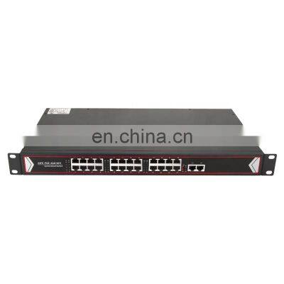 OEM Factory  24 Port 100M POE  Network Switch With 2 Port 1000M Network