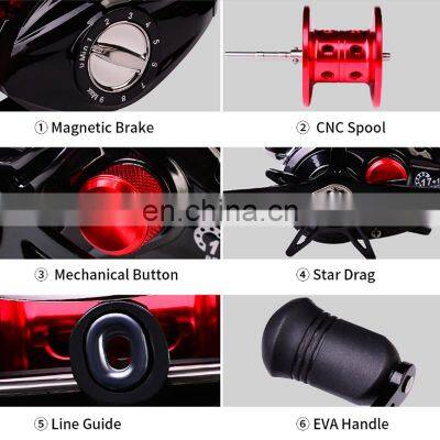 Amazon 17+1 7.2:1 шариковые подшипники, высокоскоростной удилище-кастер с магнитной тормозной системой, тяговоая способность 10 кг photo-2