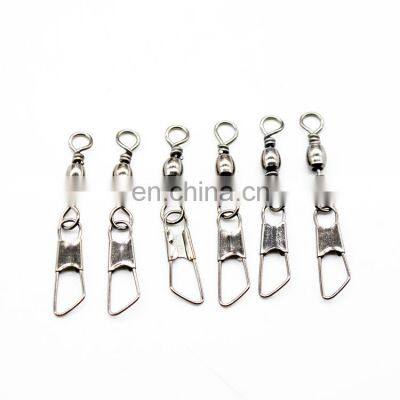 Fishhooks Connector Hooks Terminal Barrel Fishing Swivel With Safety Snap