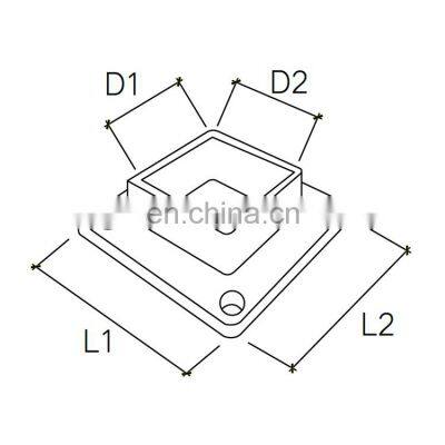 Hardware Accessories Railing Stainless Steel Square Base Stairs Stair Parts Fittings Flange for Railing Pipe/balustrade/handrail