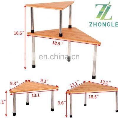 Kitchen Spices Pantry Cabinet Storage Separable 2-Tier Corner Shelves Counter Shelving for Bathroom Cosmetic Organizer photo-4