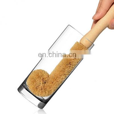 Biodegradable Reusable Coconut Fiber Cleaning Brush/ Natural kitchen tools coconut fiber palm brown wood handle Decontamination