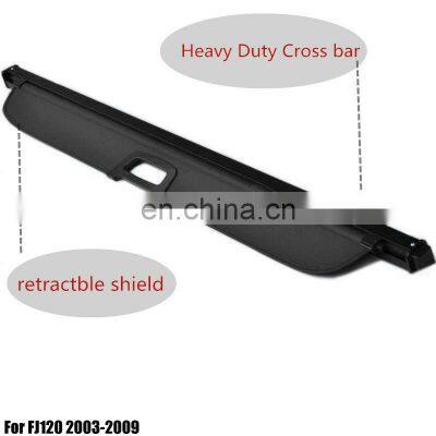 Black Rear Trunk Security Cargo Cover Shade for Prado FJ120 2003-2009 Tonneau Cover