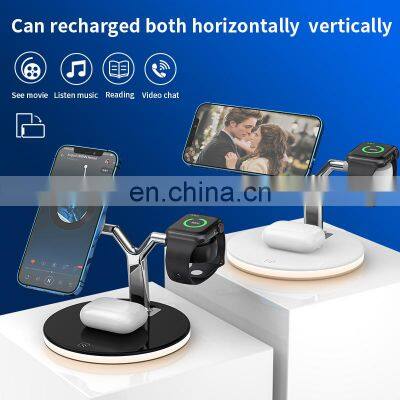 2021 Hot Selling 3 in 1 Wireless Charger for IPhone 13 Portable Table Led for Apple Watch for Air Pods photo-5