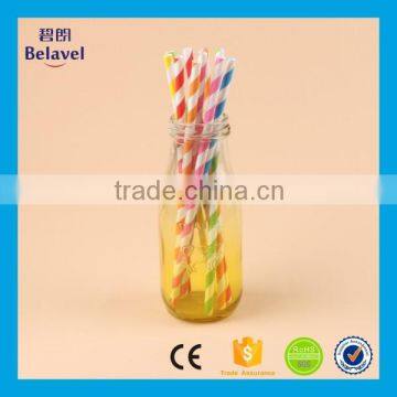 High Quality Glass Juice Bottle Glass Milk Bottles With Metal Lids Straw