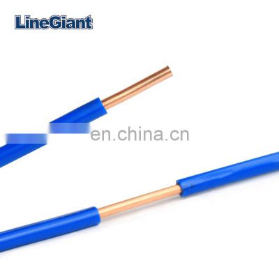 single core 1.5mm 2.5mm 4mm 6mm PVC insulated electrical copper cable in stock for house wiring