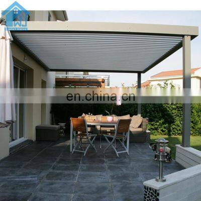 Outdoor Aluminium Waterproof Louver Roof Cover Gazebo Motorized Pergola Carport electric aluminum pergola