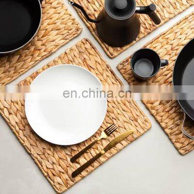 Vintage Handmade Square Woven Water Hyacinth Placemat Best Seller Wall basket decor basket wholesale