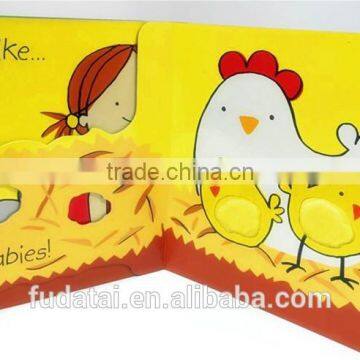 FDT customized special and cheap baby touch and feel board book