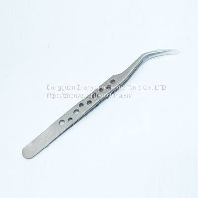 High Precision 9-hole Tweezers Stainless Steel Elbow Tip With Heat Dissipation Hole Mobile Phone Maintenance Tool Tin Planting 9-hole Tweezers