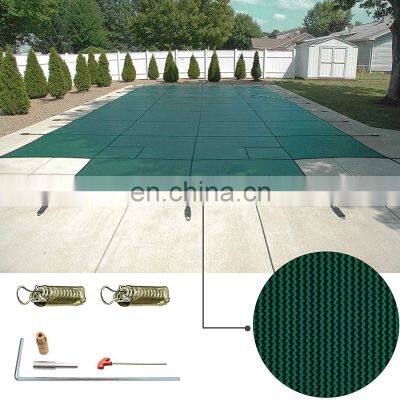 Custom Inground Rectangle Shape Stand up Heavy Duty pp Net Mesh Fabric Winter Swimming Pool Safety Cover photo-5