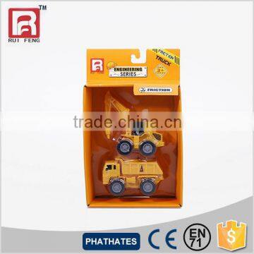 2 In 1 Mini Construction Plastic Trucks Playset