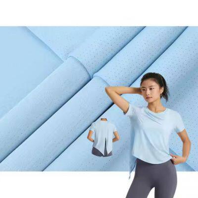 Wholesale Knitted Fabric Polyester Spandex Breathable Mesh Fabric Sport Wear T Shirt Fabrics For Clothes Material