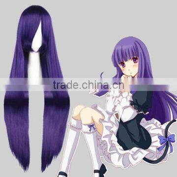 High Quality 100cm Long Straight Umineko no Nakukoroni Purple Cosplay Hair Wigs Synthetic Anime Wig Party Wig