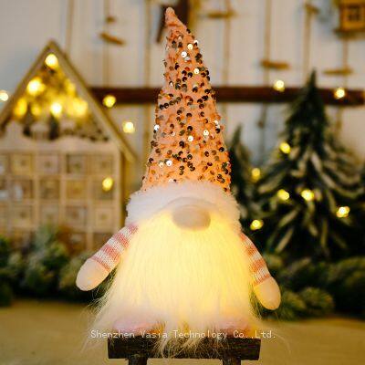 Mayorista de decoraciones de duendes navide?os - Mu?ecos sin rostro con luces LED para la mesa, el hogar y los suministros de fiestas navide?as