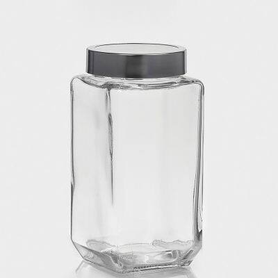 Glass Storage Jar With Lid, Universal for Kitchen/Home Use, Transparent & Practical, Super Hassle - Free for Fresh - Keeping and Storage