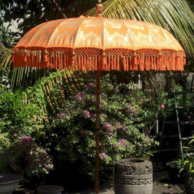 Solid Wood Furniture Parasol Terrace Swimming Pool Outdoor Garden Beach Umbrella With Tassel Bali photo-5