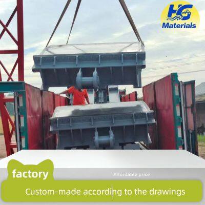 Manufacturer supplies curved steel sluice gates, sliding steel gates for reservoirs and rivers, and double-leaf steel lifting curved gates.