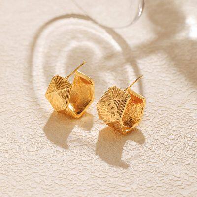 Hot Sale 2025 New Design Recyclable Brass Gold Plating Jewelry Accessories Women Earrings