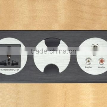 High Quality Multifunctional 240v brush Sliver dual usb wall power socket outlet