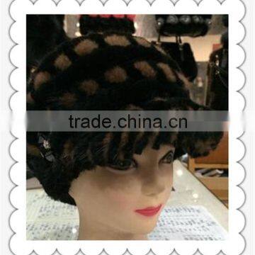 2015 new design attractive and durable mink fur funny female beret