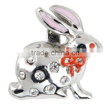 Customized Rhinestone Rabbit Slide Charm for Pet Collars