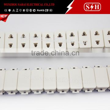 2 pin multi socket switch controlled Mini wall switch & socket