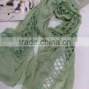 2016 Newest Fashion Casual Hollow Out Embroidery Lace Scarf Women Hijab Quality Choice